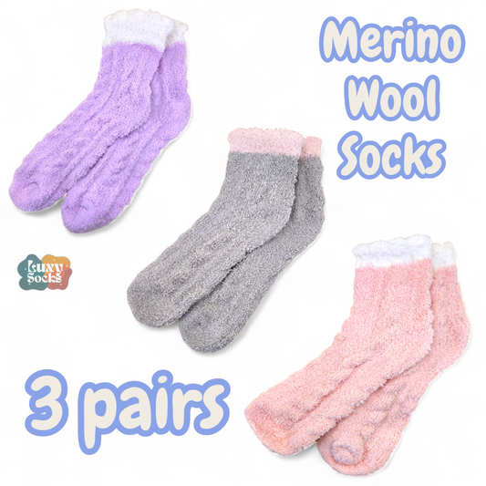Cozy Petals - Merino Wool Socks (3 pack)